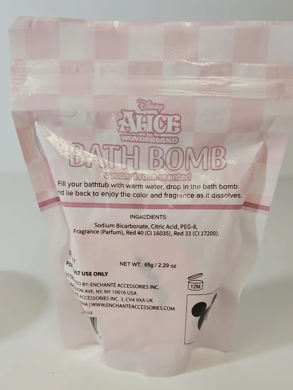 Disney ALICE IN WONDERLAND COCONUT ROSE SCENTED BATH SALTS & BOMB GIFT SET 3-PCS